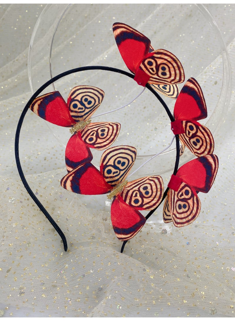 NAME Fabric colorful butterfly galvanized iron headband for teens and woman hair decoration - Image 1